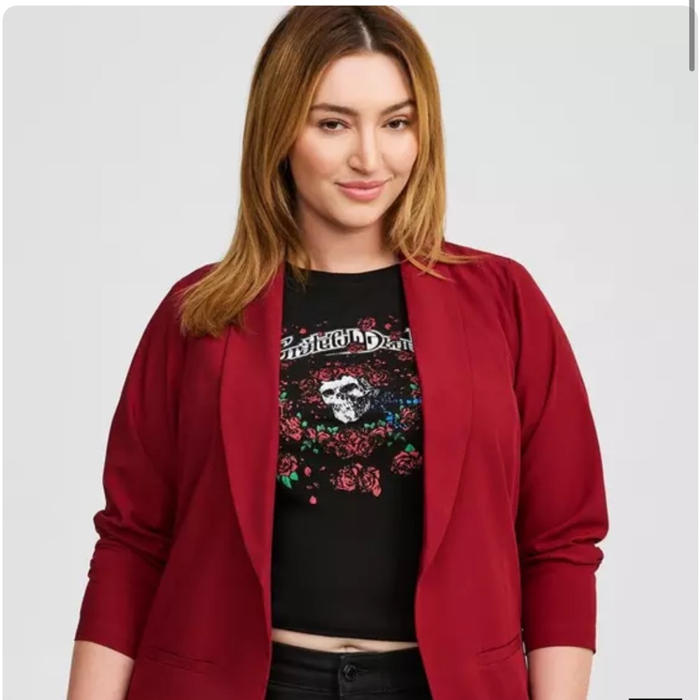 Torrid Parker Studio crepe Red Blazer 4x 4 new